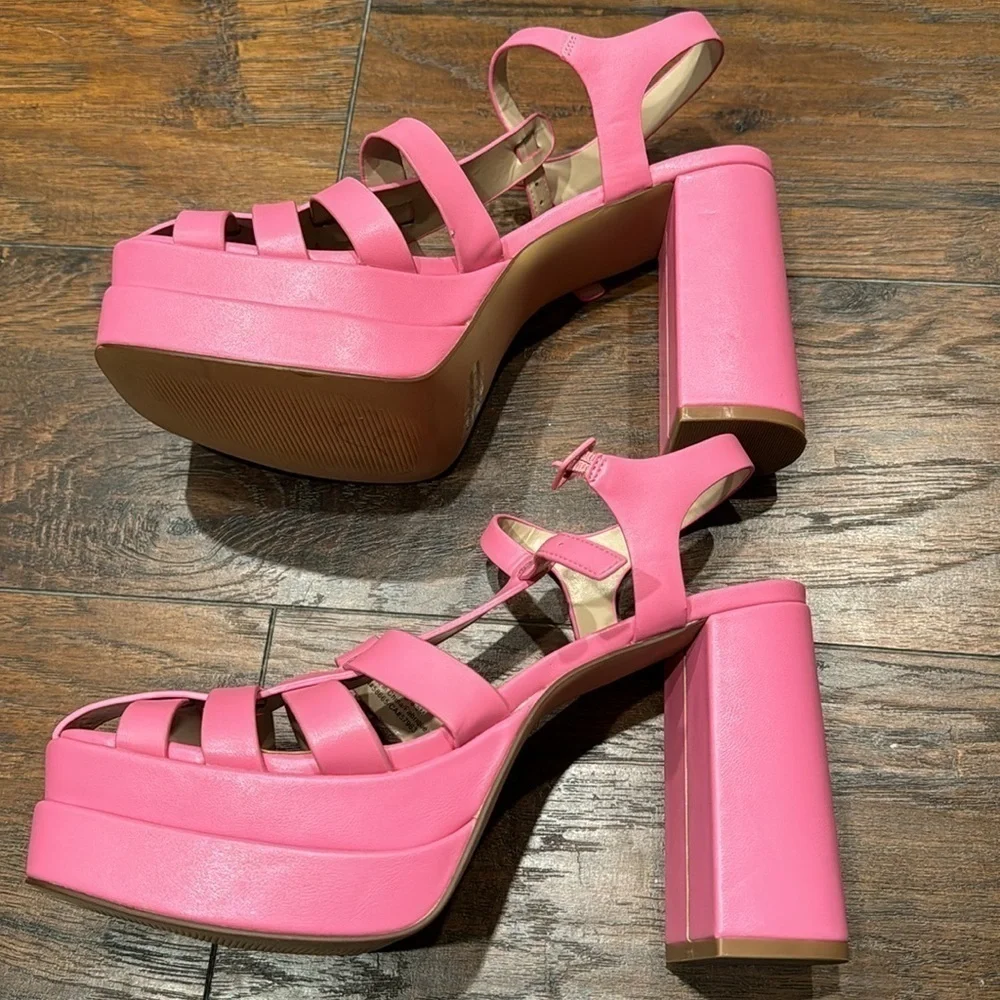 NEW! BP Pink Amaya Fisherman Platform Sandals - Size 8.5